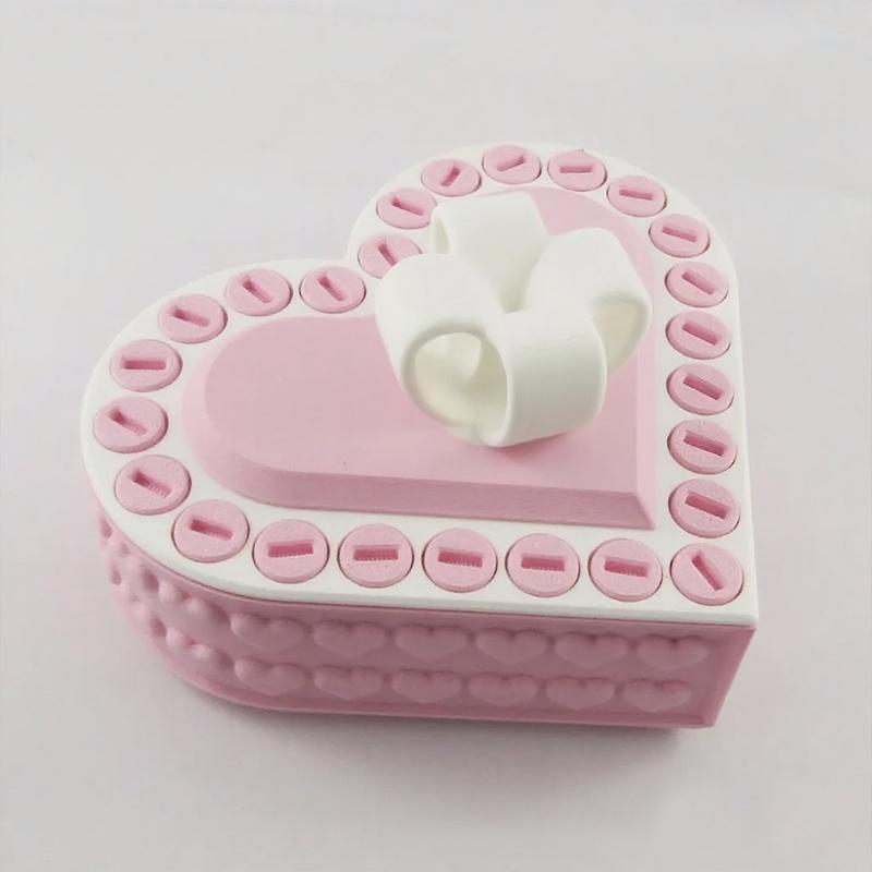 3D Printed Heart-Shaped Gift Storage Box, Annoying Screw-On Gift Box, Box Puzzle Toy, Funny Prank Screw Box, Colorful And Exquisite Miscellaneous Storage Box, Valentine's Day and Mother's Day gifts