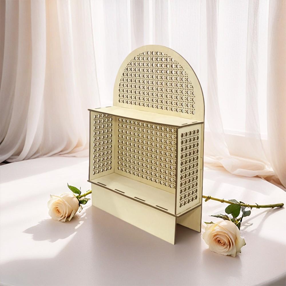 Arched Round Wooden Decorative Storage Rack, Multi-Layer Organizer for Desktop, Window Shelf, Balcony, Succulents, Aromatherapy, Cosmetics, Decor