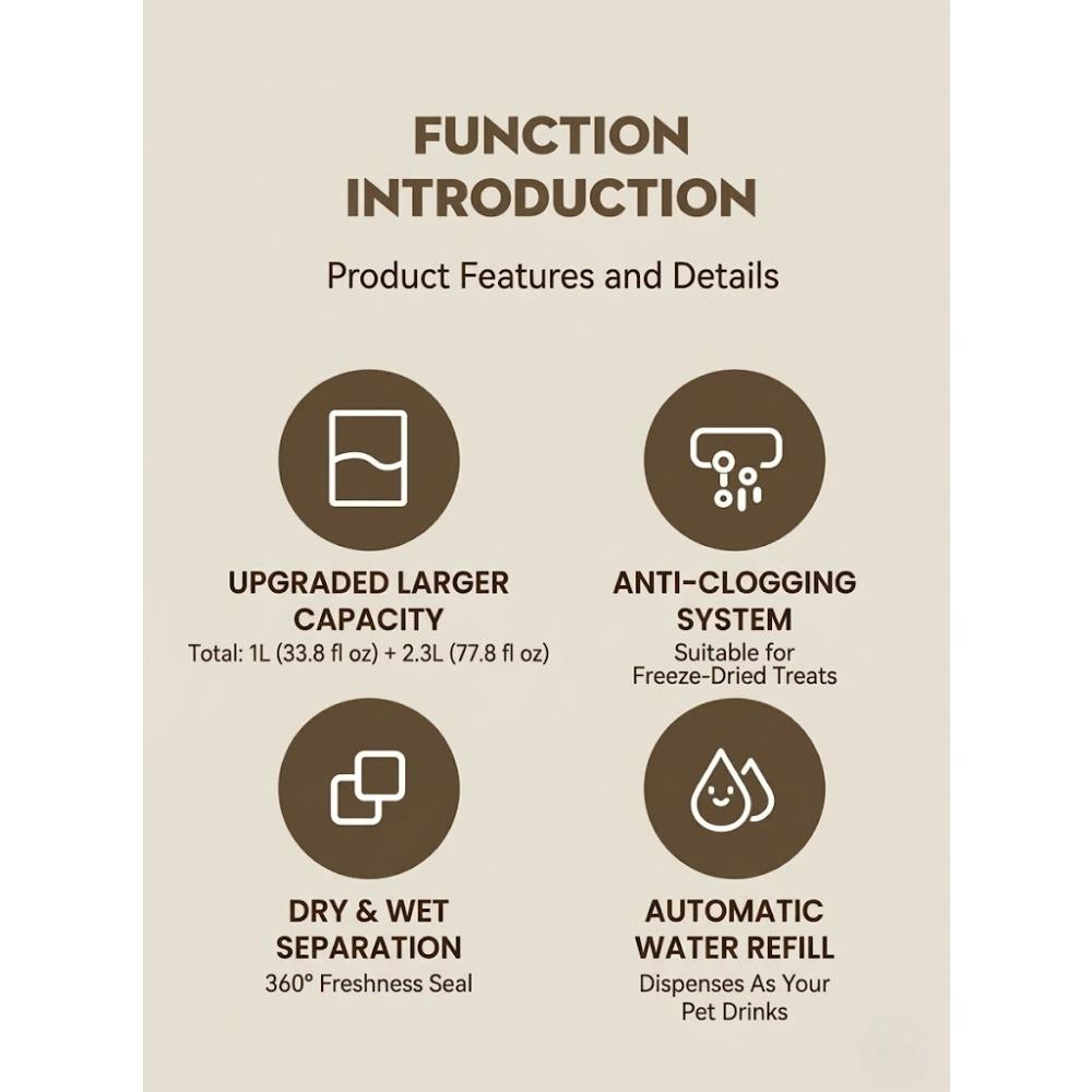 Cute 2-in-1 Automatic Cat Feeder & Water Dispenser  Portion Control Pet Bowl