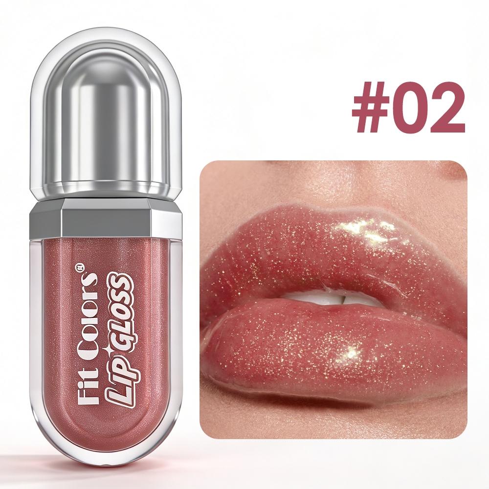 3D Mirror Gloss Lip Glaze Long-Lasting Hydration Anti-Wrinkle Lip Balm Transparent Pearl Fine Sparkle Lip Oil Valentine's Day Gift