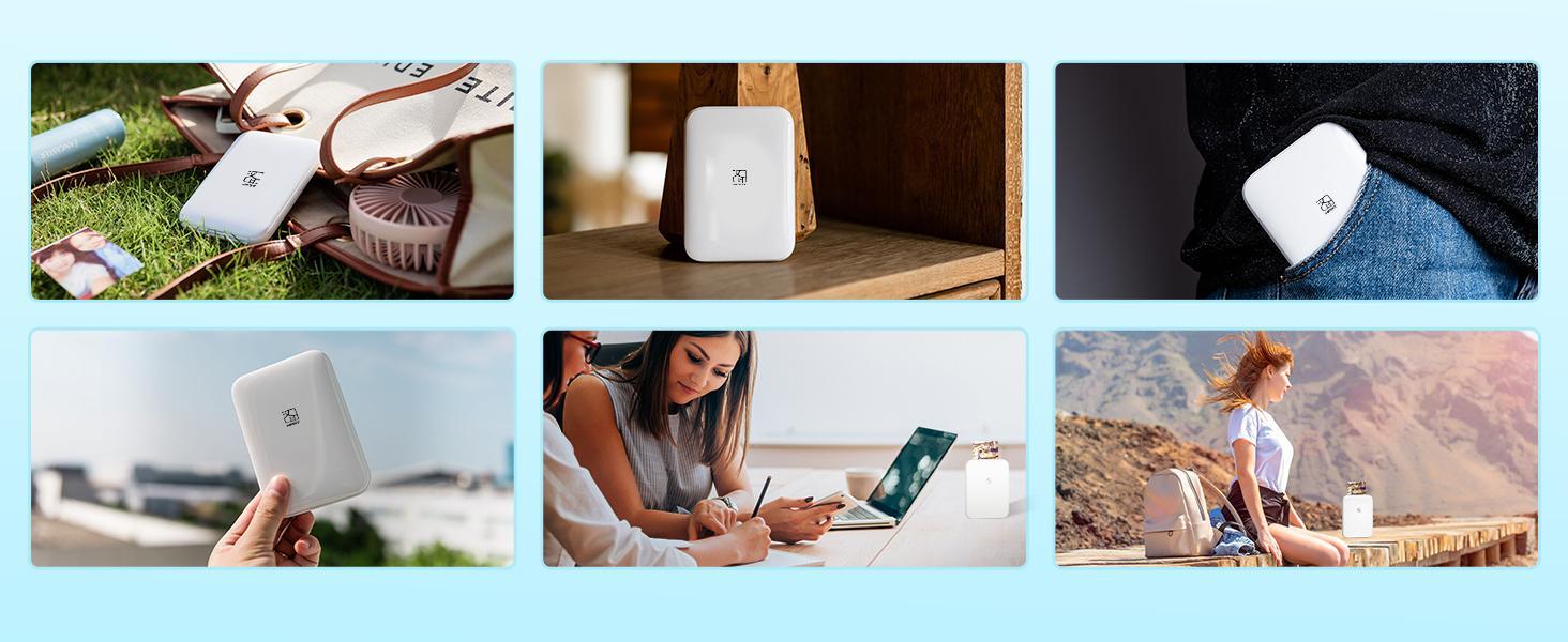 HPRT Mini Wireless Portable Color Photo Printer for Smartphone, Pocket-Size, Zink 2x3 inch, Peel-Off Stickers, Bluetooth, Compatible with iOS and Android Devices HPRT Mini Wireless Portable Color Photo Printer for Smartphone, Pocket-Size, Zink 2x3 inch, Peel-Off Stickers, Bluetooth, Compatible with iOS and Android Devices