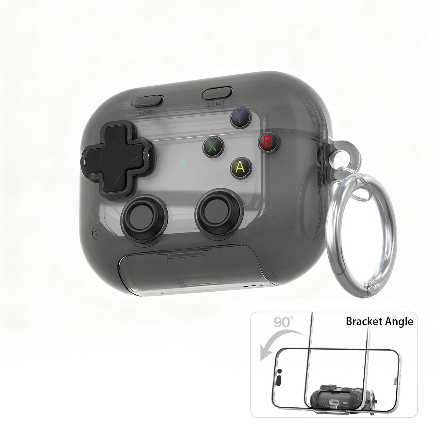 Transparent Anti-Drop Game Controller Shape Earphone Case, Shockproof Stand Protector for AirPods 3/4/pro, Trendy Personality Design