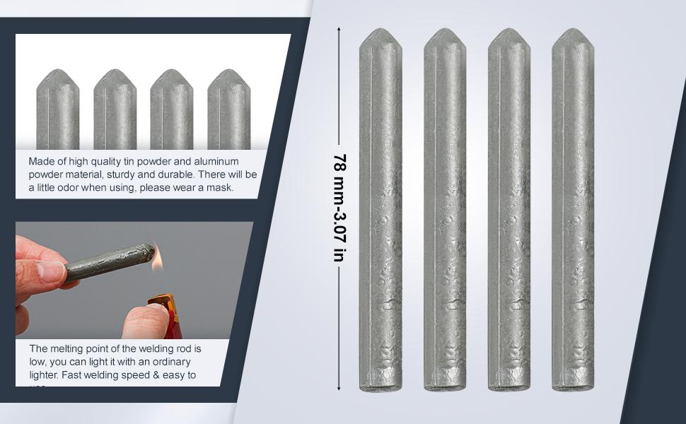 Classic 24 Pcs Quick Melting Low-Temperature Solder Rod Sticks - Beginner-Pro Metal Welding Electrode Rods for Stainless Iron Pipes, Inches-Sized Welding Accessories