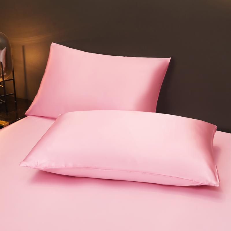 Solid Color Fitted Sheet Set, 3 Counts/set Including 1 Fitted Sheet & 2 Pillowcases without Filler, Soft Comfortable Bedding Set for Bedroom, Dormitory, Halloween Decor