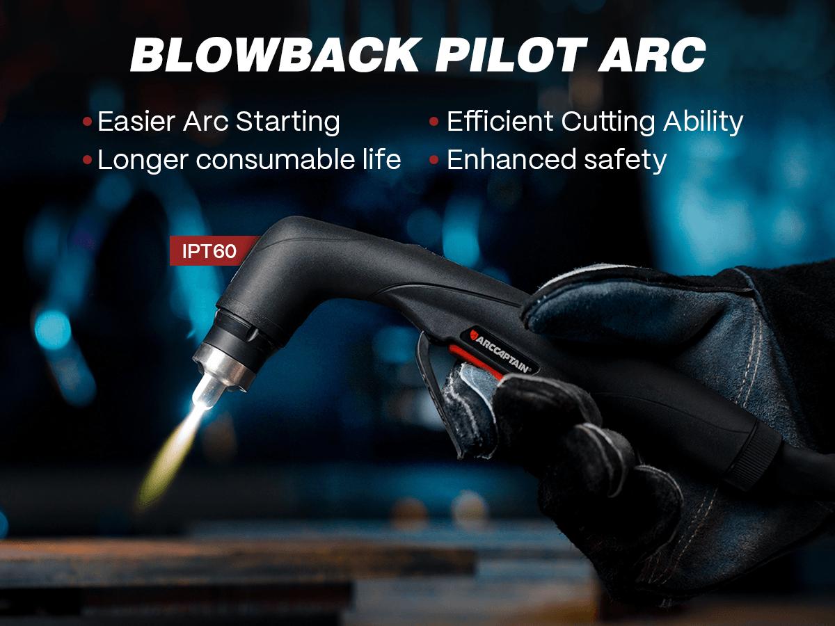 Arccaptain CUT55 Non-HF Plasma Cutter, Blowback Non-HF Pilot Arc Plasma Cutting Machine, Large LED Display IGBT Inverter 110/220V Dual Voltage, 3/5" Clean Cut, Mesh Cutting, Rust Removal, PA PT Adjustable, Black Friday Deals, Xmax Gift for Man and Dad