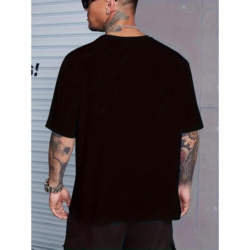 Unisex Soft Cotton Graphic Streetwear T-shirt - TikTok Viral Short-Sleeve Round Neck Casual Summer Menswear Top, Shortsleeve
