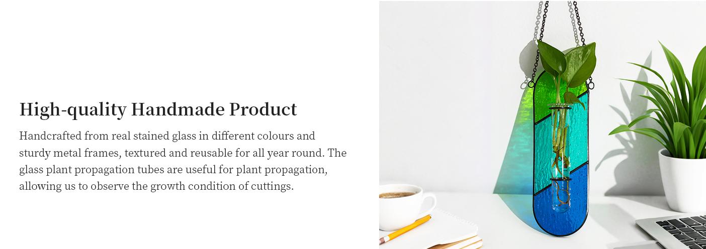 Stained Glass Propagation Wall Hanging: Spring Propagation Station Planters for Window Decor - Propagation Tubes Terrarium Unique Plant Lover Gift