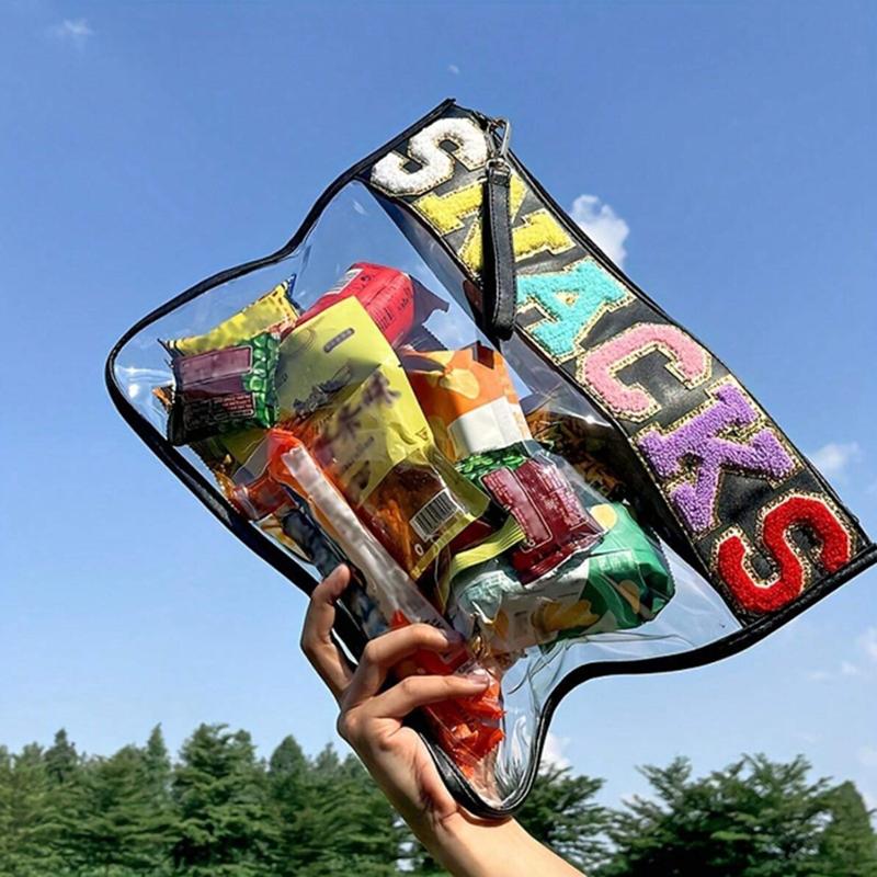 3 Pack Set Letter Patched Snack Storage Bag Portable Cosmetic Bags for Women, Fashionable Shopping Bags for Christmas Gifts