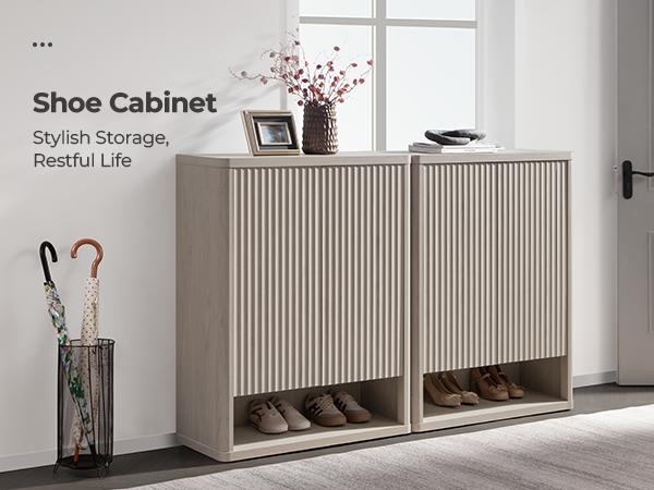 SICOTAS Shoe Cabinet 44" Tall Large Storage Organizer Modern Shoe Rack with Doors & 4 Shelves Mid Century Free Standing 6-Tier Cabinet for Entryway Hallway Living Room Closet SICOTAS Shoe Cabinet 44" Tall Large Storage Organizer Modern Shoe Rack with Doors & 4 Shelves Mid Century Free Standing 6-Tier Cabinet for Entryway Hallway Living Room Closet