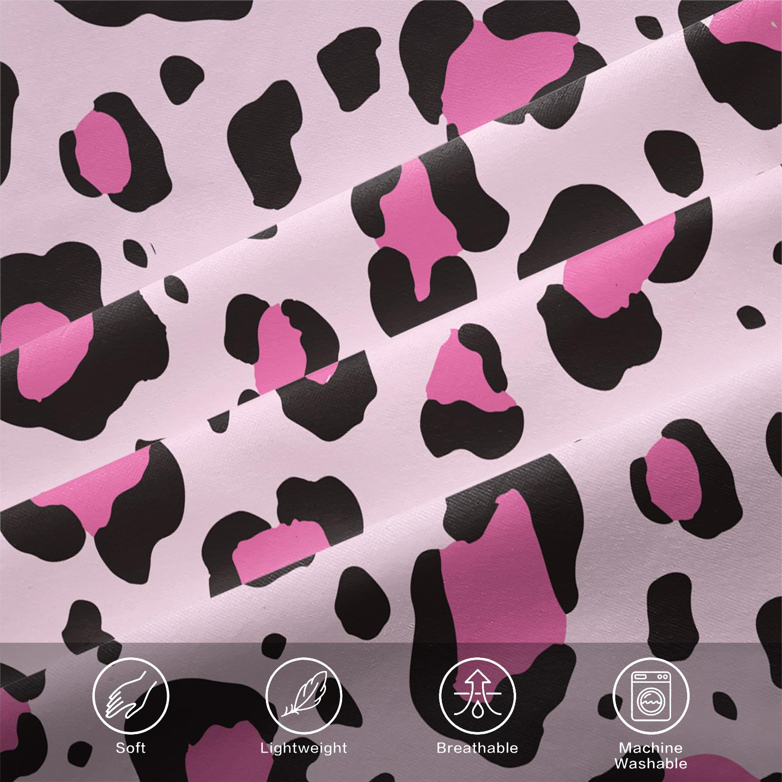 3-Piece Set Cute Leopard Print Bedding Set, Bed Sheet Sets, Decorative Bedsheet Sets, Includes 1 Fitted Sheet and 2 Pillowcases, Home Hotel Room Decor, Bedroom Decoration, Perfect Gift