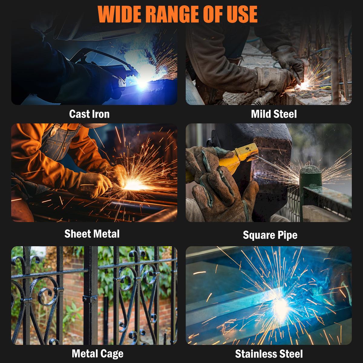 SOARFLY 110/220V 250A Welder Machine With Large LED Display, 5000 Watt Mini-Welder With Electrode Clamps, Earth Clamp, Wire Brushes, Rods And Gloves