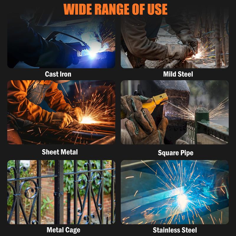 SOARFLY 110/220V 250A Welder Machine With Large LED Display, 5000 Watt Mini-Welder With Electrode Clamps, Earth Clamp, Wire Brushes, Rods And Gloves