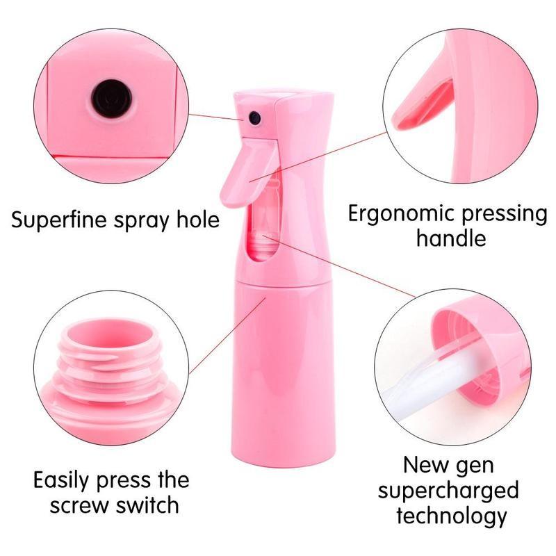 Hair spray bottle, suitable for hairstyling, refillable spray bottle, can be used to hold water, toner, moisturizer, and other daily moisturizing products, as well as gardening products.