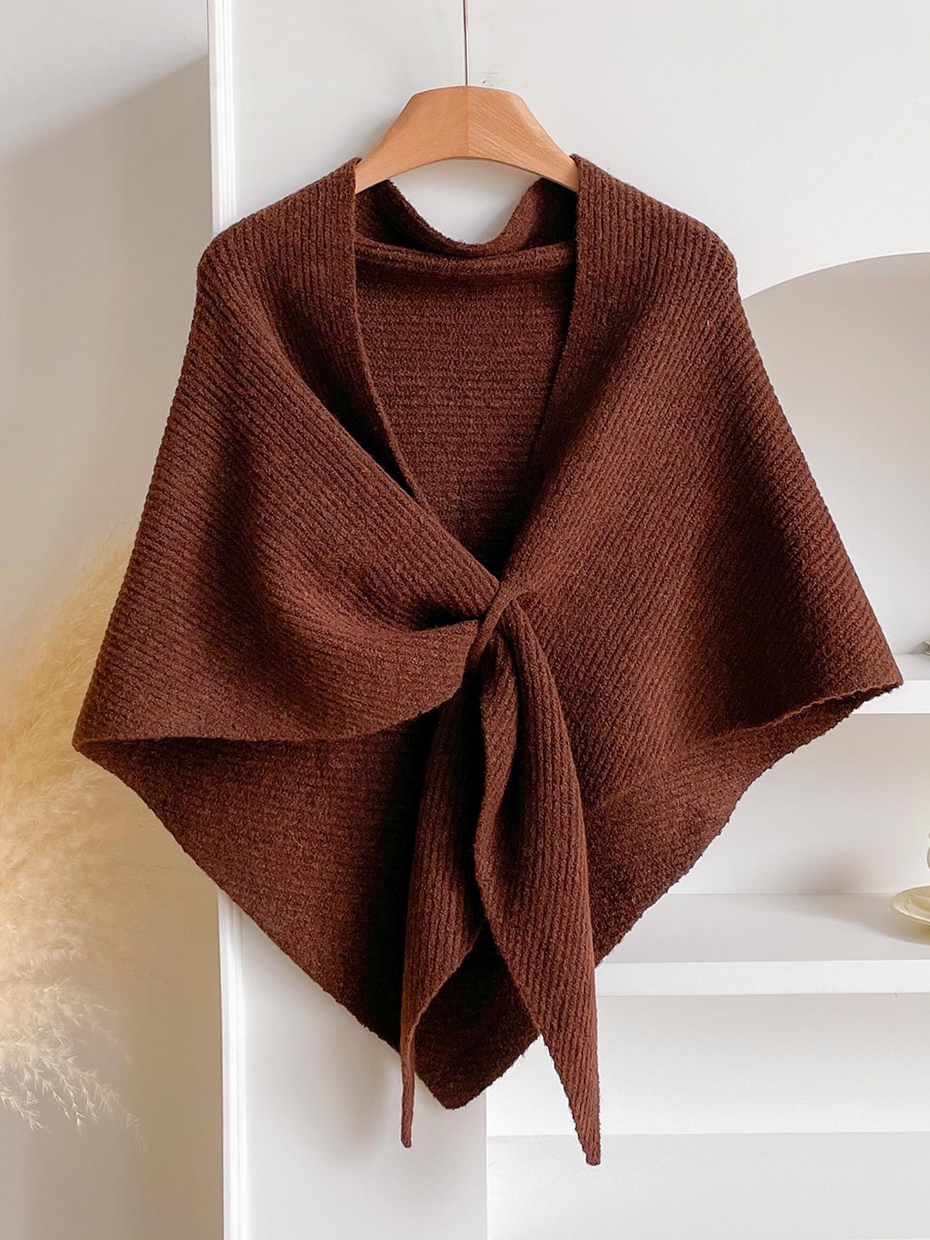 Women's Fashionable Plain Triangle Scarf Shawl, Trendy Solid Shawl, Autumn Winter Warm Wrap, Perfect Gift for Women, Casual Style Accessory