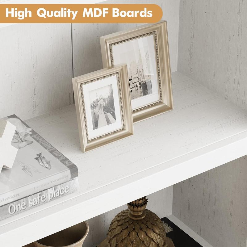 5-Tier Bookshelf, 182cm Arched Display Racks Large Wood Book Shelf, Modern Freestanding Open Bookcase for Bedroom, Living Room, Home Office 76x30x182cm - Black 5-Tier Bookshelf, 182cm Arched Display Racks Large Wood Book Shelf, Modern Freestanding Open Bookcase for Bedroom, Living Room, Home Office 76x30x182cm - Black