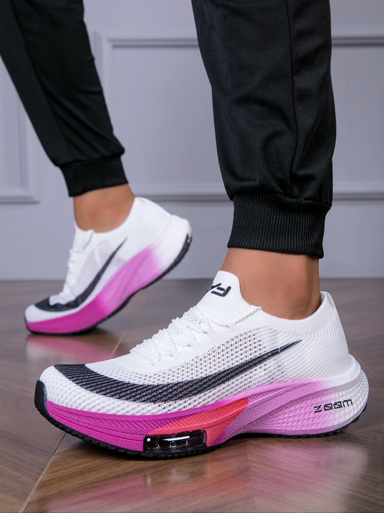 Fashion Couple Sport Shoes with Zoom Technology, Anti-Slip Wear-Resistant Breathable Mesh High Cushioning Midsole, Comfortable Support, Athletic Running Shoes