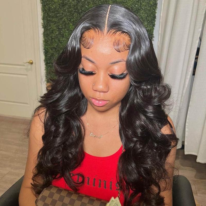 Tuneful HD Transparent 13x6 Lace Front Hair Wigs P4/27 Highlight Raw Brazilian Body Wave Pre Plucked Human Hair Wig 180 Density 99j Lace Frontal Wigs For Women