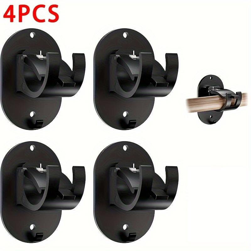 No-Drill Curtain Rod Holder, Self-Adhesive Installation Clip, Easy to Install, Suitable for Bathroom Kitchen Apartment, Vintage Style Durable Plastic, Adjustable Curtain Rods