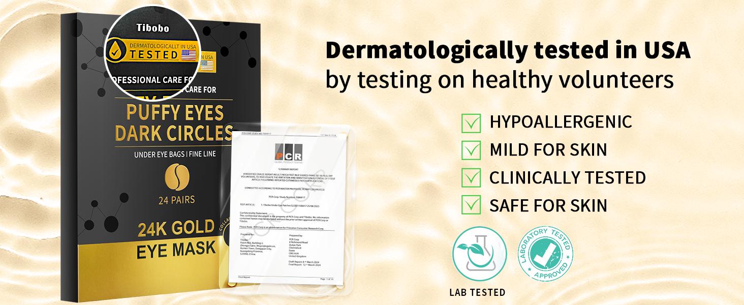 Tibobo 24k Gold Collagen Eye Mask, 24/36 Pairs Deeply Moisturizing Eye Masks, Hydrating Eye Care Mask, Rejuvenating Eye Skin Care Product for Men & Women, Dark Circles Care