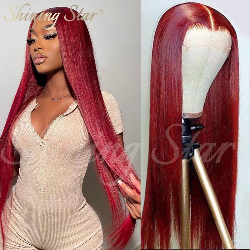 Peruvian Straight Hair Burgundy Lace Front Wig Human Hair Wigs for Women 99J Red Blonde Colored Wigs 180% Density 13*4 Human Hair Deep Part Wig on Sale Peruvian Straight Hair Burgundy Lace Front Wig Human Hair Wigs for Women 99J Red Blonde Colored Wigs 180% Density 13*4 Human Hair Deep Part Wig on Sale