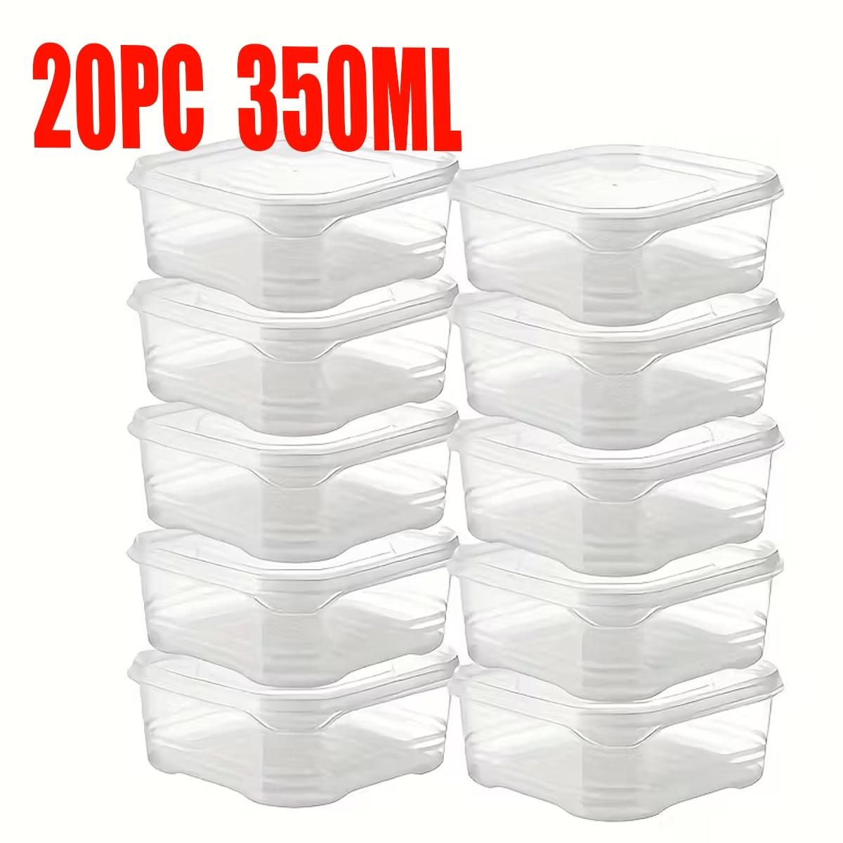 5/10/20pc reusable and stackable freezer food storage box with a sealed lid for leak prevention, suitable for grains, meats, fruits and vegetables. It can also be heated in a microwave oven and is the preferred choice for food storage in kitchens and outd