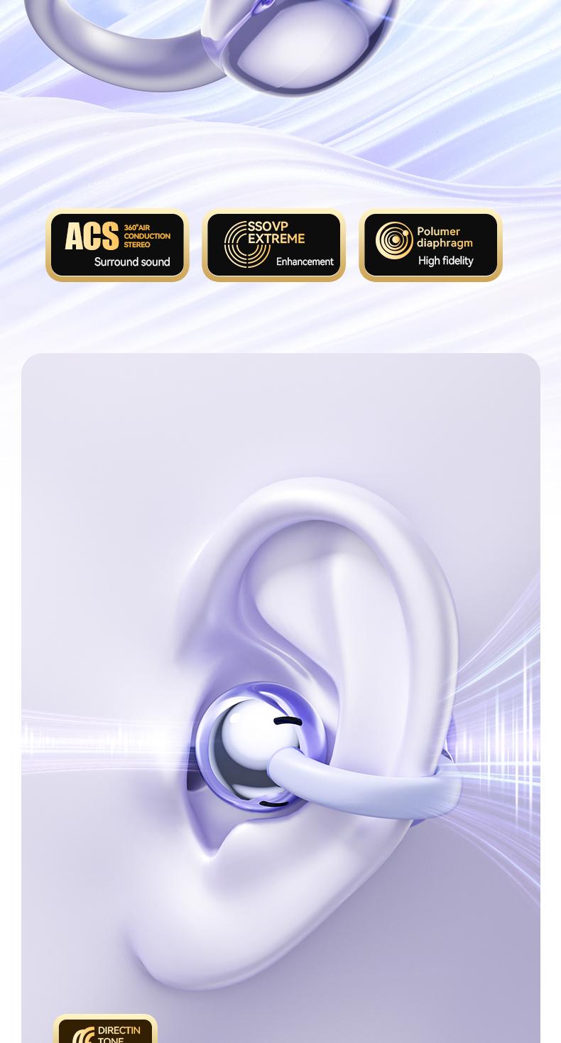 MUPUSONG Open Earbuds Air Conduction Wireless Bluetooth 5.4 Clip On with Microphone 42H Playtime Sports Running Exercise Eyeglass Wearers Audio Headphone Black MUPUSONG Open Earbuds Air Conduction Wireless Bluetooth 5.4 Clip On with Microphone 42H Playtime Sports Running Exercise Eyeglass Wearers Audio Headphone Black