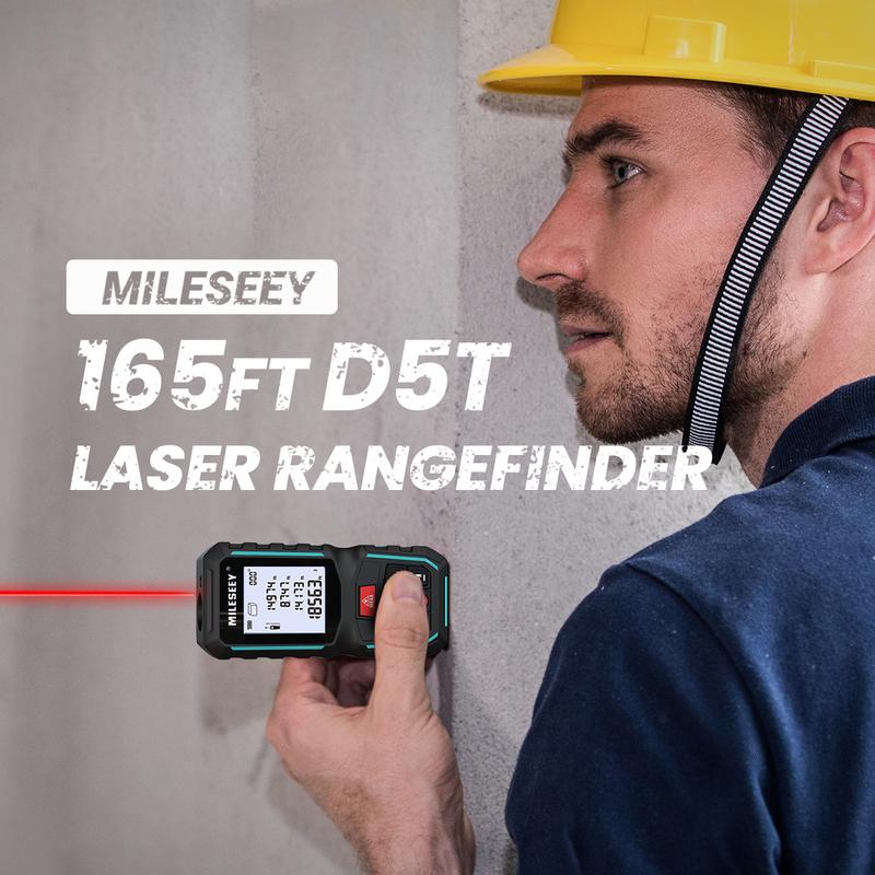 Mileseey G2 330FT with Anger Sensor,D5T 165 FT with 2 Bubble Levels&connection to a mobile app,S5H 229FT Laser Measurement ，Outdoorfunol , ±1/16 inch accuracy, unit switching, backlit LCD, and Pythagorean mode. Measures distance, area. Christmas gifts