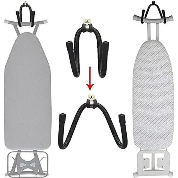 Ironing Board Hanger Wall Mount Ironing Board Holder Organizer Wall Rack Iron Board , Adjustable Rack  for Laundry Rooms Storage Rack  Shelf Hanger - Hold up to 50LB.