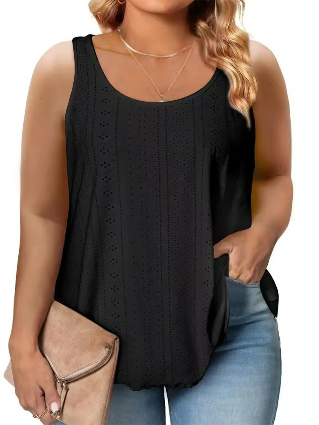 Spring Summer New Round Neck Loose Sleeveless Women's T-Shirt Top, Casual Fashion, Comfortable and Stylish, Perfect for Daily Wear