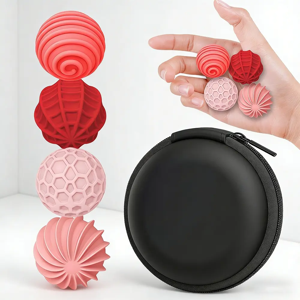Silicone Magnetic Balls Toy Set for Adults & Teens, 4-Piece Stress Relief Sensory Toys, Autism Adhd Anxiety Fidget Tools, Kids Desk Playthings