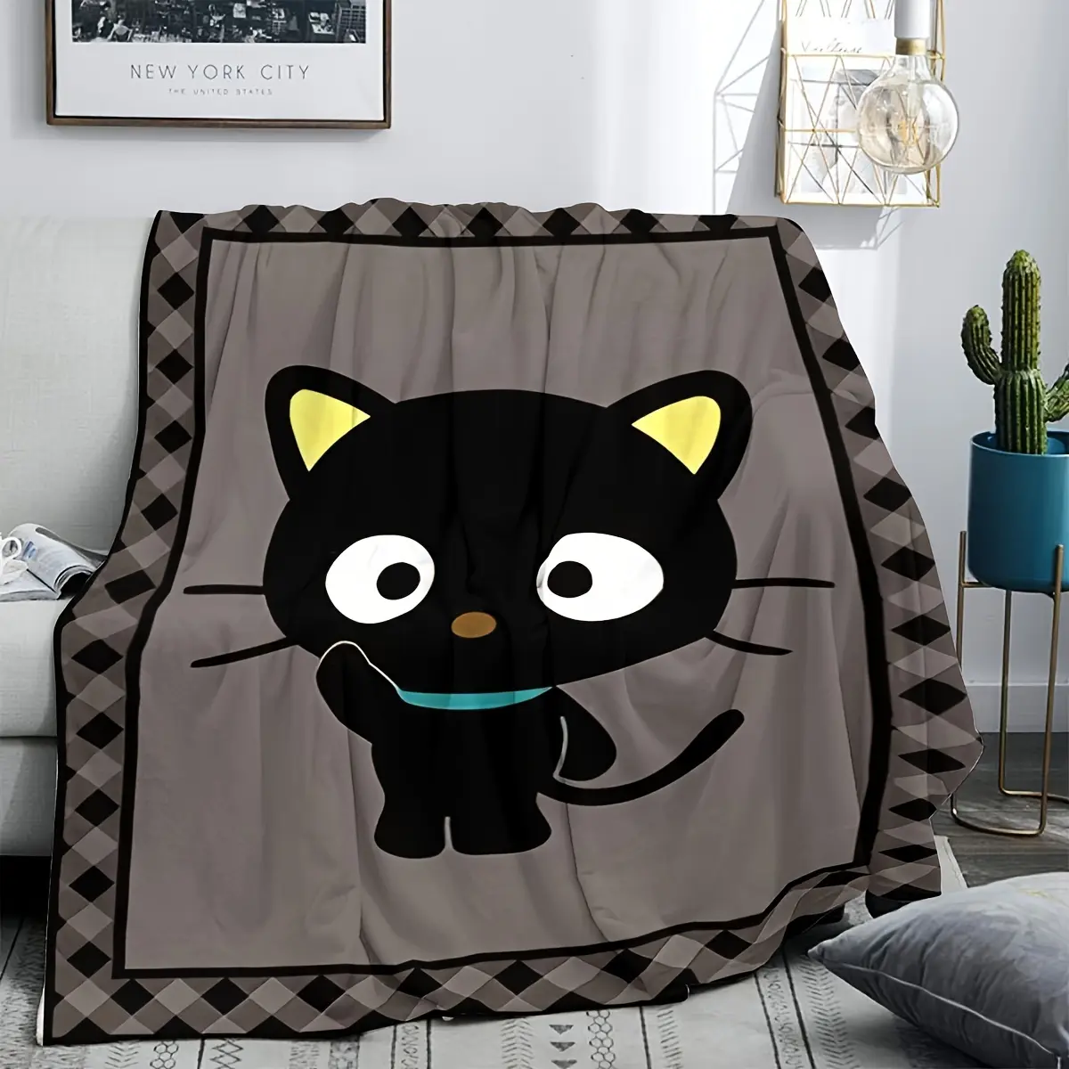 Sanrio Chococat Blanket - Super Soft Modern Blanket Machine Washable, Rectangular Shape Suitable For Home, Picnic, Travel Four-season Comfort Office And Car - Universal Gift For All Seasons