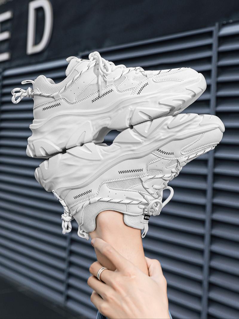 Men's Height Increasing Dad Shoes, Dual Strap Design, Fashionable Casual Sporty Trendy Walking Sneakers, Colorblock Patchwork, Thick Sole, All Seasons Men's Height Increasing Dad Shoes, Dual Strap Design, Fashionable Casual Sporty Trendy Walking Sneakers, Colorblock Patchwork, Thick Sole, All Seasons
