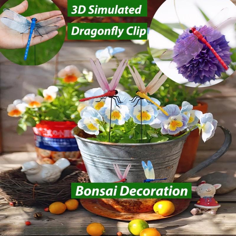 12/28 PCS 3D Dragonfly Garden Decor, Dragonfly Stakes Outdoor Art, Fly Deterrent & Bird Scare, DIY Lawn Patio Aesthetic Ornaments, Unique Home & Garden Gifts