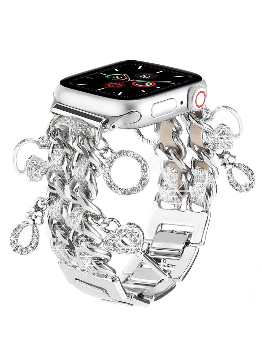 1PC Leather Rope Love Lock Core Smart Strap, Wearable Tech Accessories, compatible with Apple Watch 38/40/41/42/44/45/46/49mm, suitable for Apple Watch series Ultra/SE/10/9/8/7/6/5/4/3/2/1, Strap only, watch and case not included
