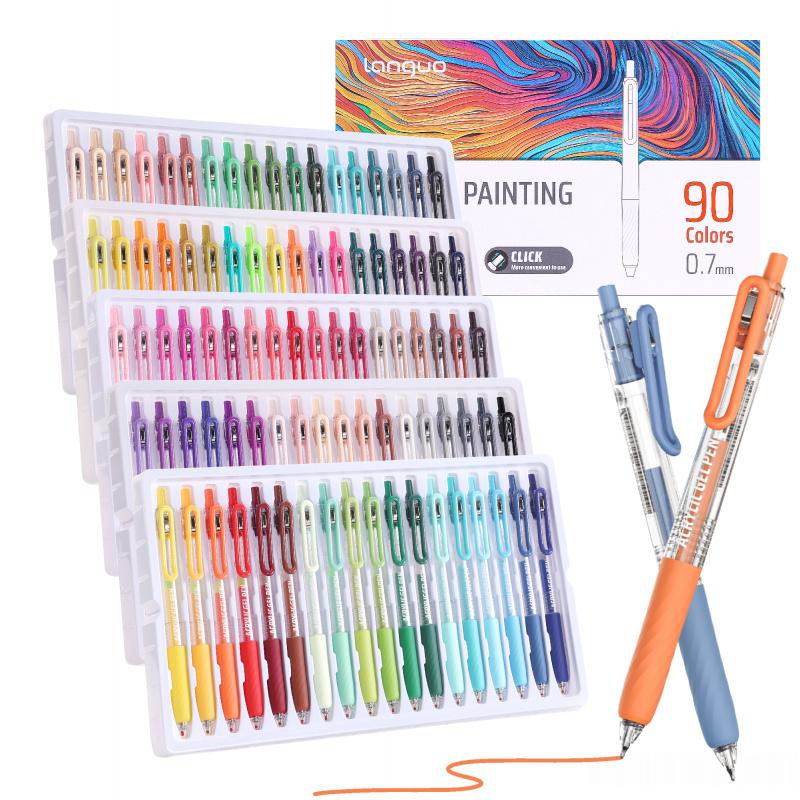 36/54/72/90-Color Acrylic Painting Gel Pens, Retractable 0.7 mm Tip, Rich-Color Large-Capacity Ink Clip Acrylic Gel Pens, Art Supplies for Diary, Cards, DIY Coloring & Doodling, Stackable Colors, Acrylic Paint Markers, Drawing Markers #TOP PICKS