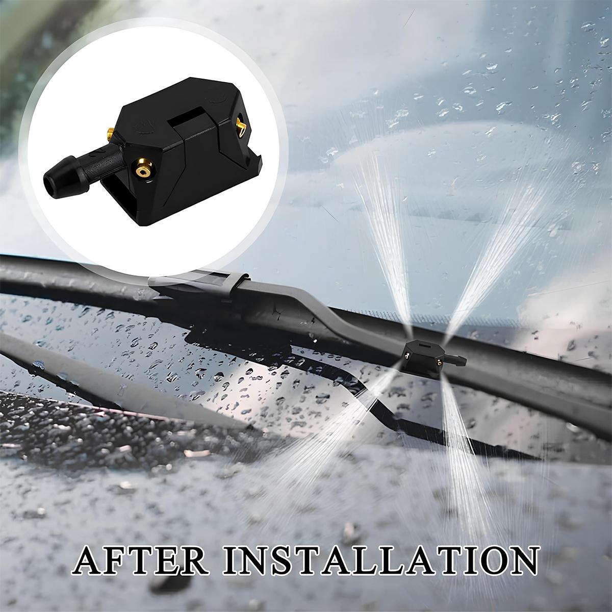 2 PCS Front Windshield Washer Nozzles, 4 Holes Car Windshield Washer Wiper Arm Sprayer, Auto Left Right Windshield Washer Squirter Nozzle Replacement, Universal Vehicle Accessories 2 PCS Front Windshield Washer Nozzles, 4 Holes Car Windshield Washer Wiper Arm Sprayer, Auto Left Right Windshield Washer Squirter Nozzle Replacement, Universal Vehicle Accessories