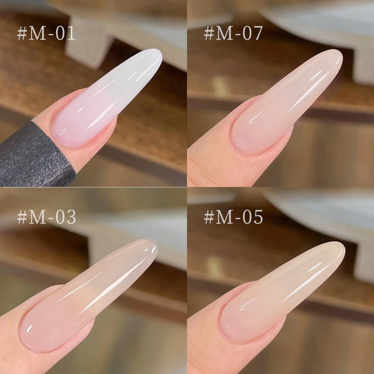 4PCS*15ML New Popular Ice Transparent Nude Nail Polish Gel 4 Color Set Super Bright Nude Pink Gentle Gel, High Saturation Salon Gel Smooth Firm and Long-lasting for Salon Manicure Female Holiday Gift Cutics Cosmetic