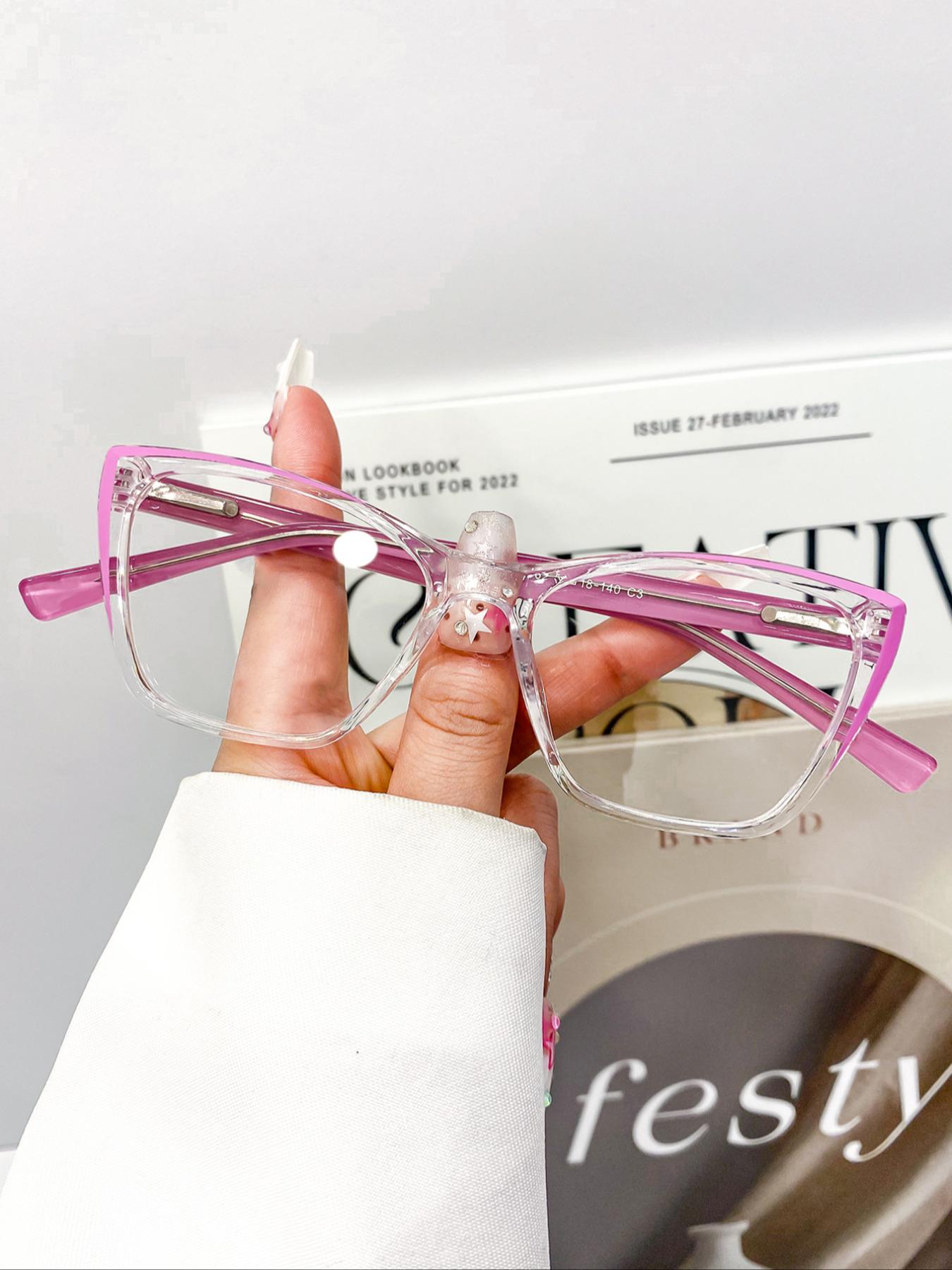 New Cat Eye Fashion Glasses, Unisex Classic Versatile Simple Daily Photo Decoration Eyewear, Stylish Accessory for Men and Women