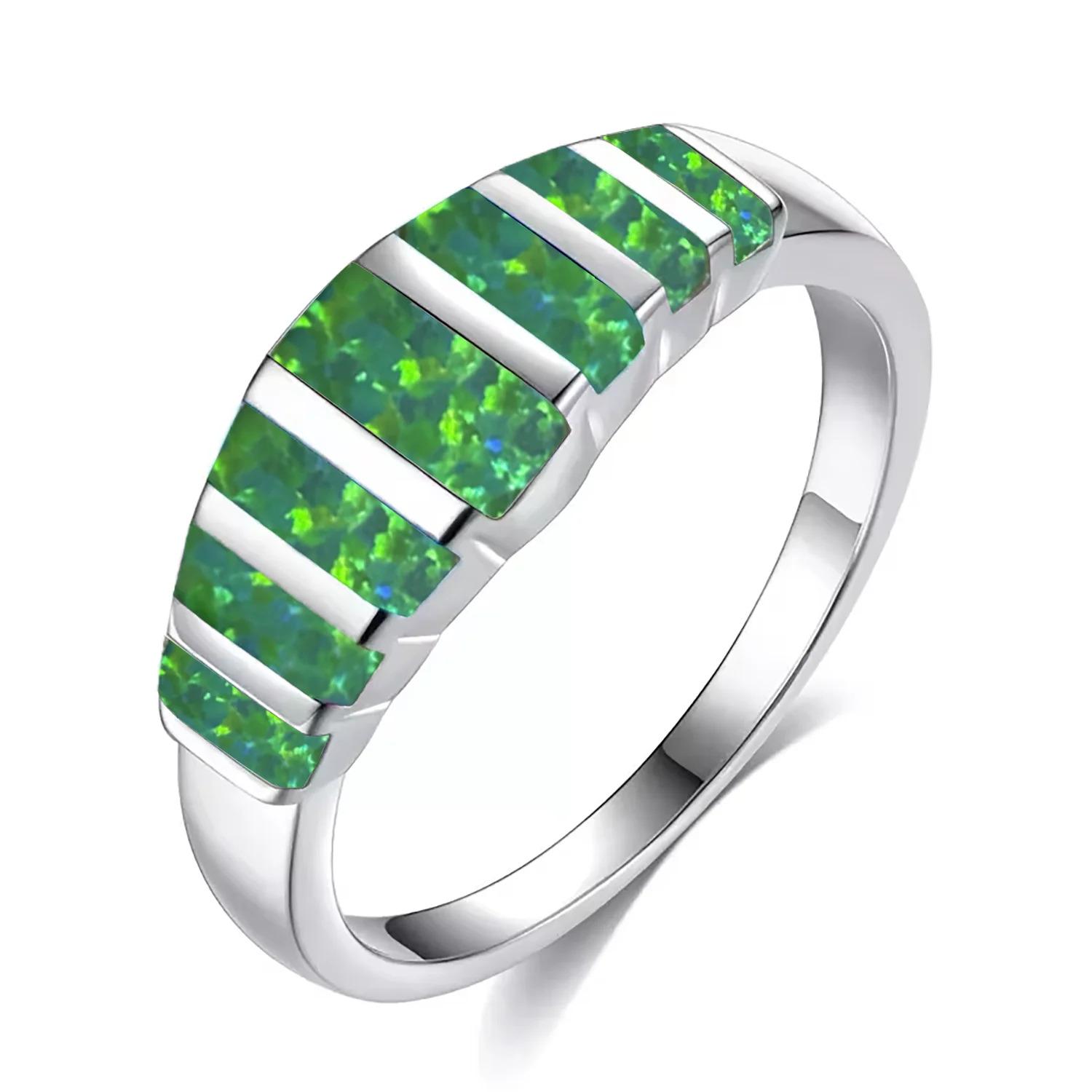 Boho Stackable Statement Ring Unique Colorful Jewelry,Colorful Fire Opal Wedding Ring for Women Fashionable Jewelry Gift