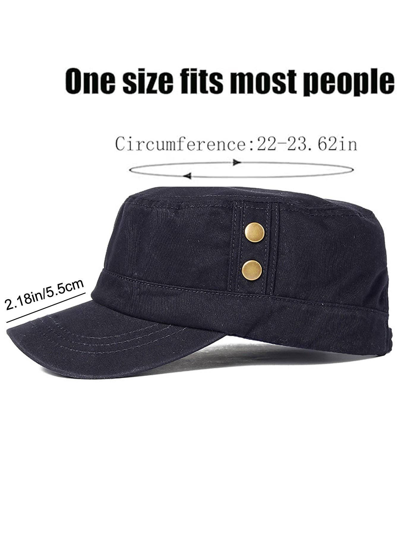 Men's Cadet Army Caps Casual Military Caps Flat Top Cap