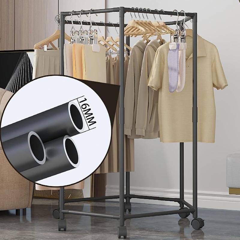 Laundry Rack Hexagonal Drying Stand for Clothes Space Saving Hanger with Multi Level Design for Bedroom Dorm Balcony Outdoor Indoor Use Metal Foldable Storage Garment Rack Hanging Clothes