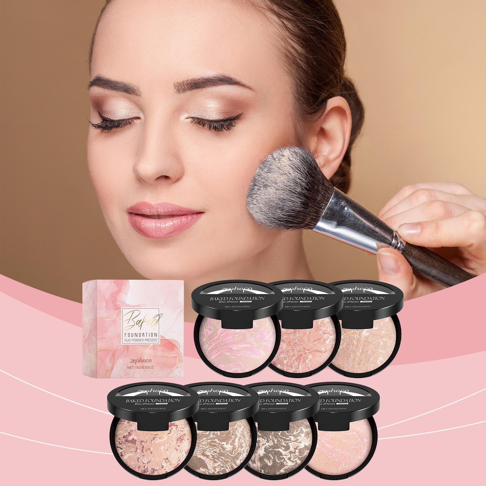 Concealer powder series, setting light and fit delicate mist makeup effect replenishment portable concealer powder