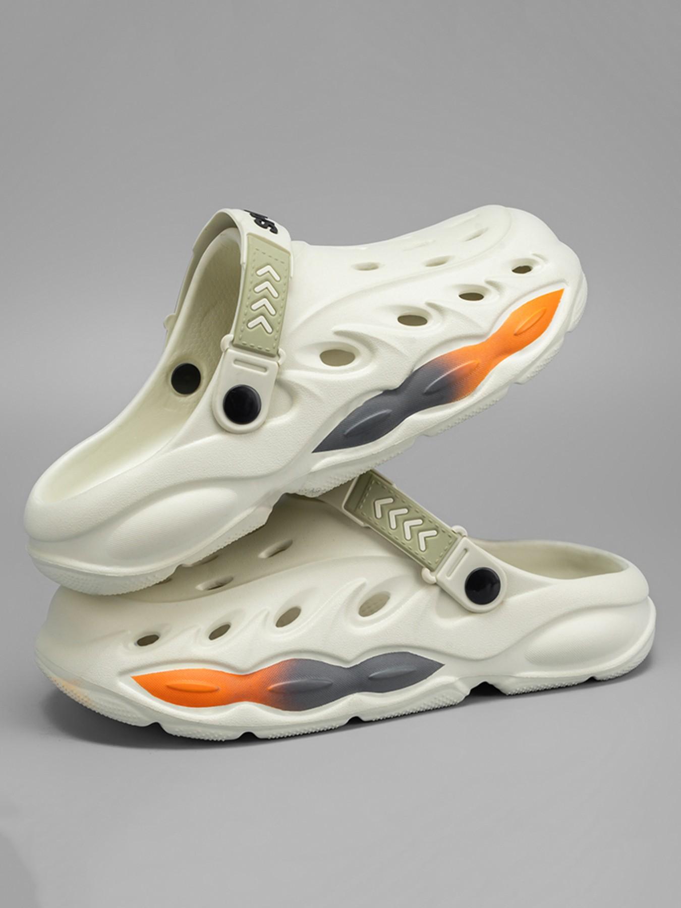 Men's Adjustable Back Strap Sandals, Gradient Holes, Soft Sole Anti-Slip Beach Shoes, Summer New Arrival, Sizes 40-45