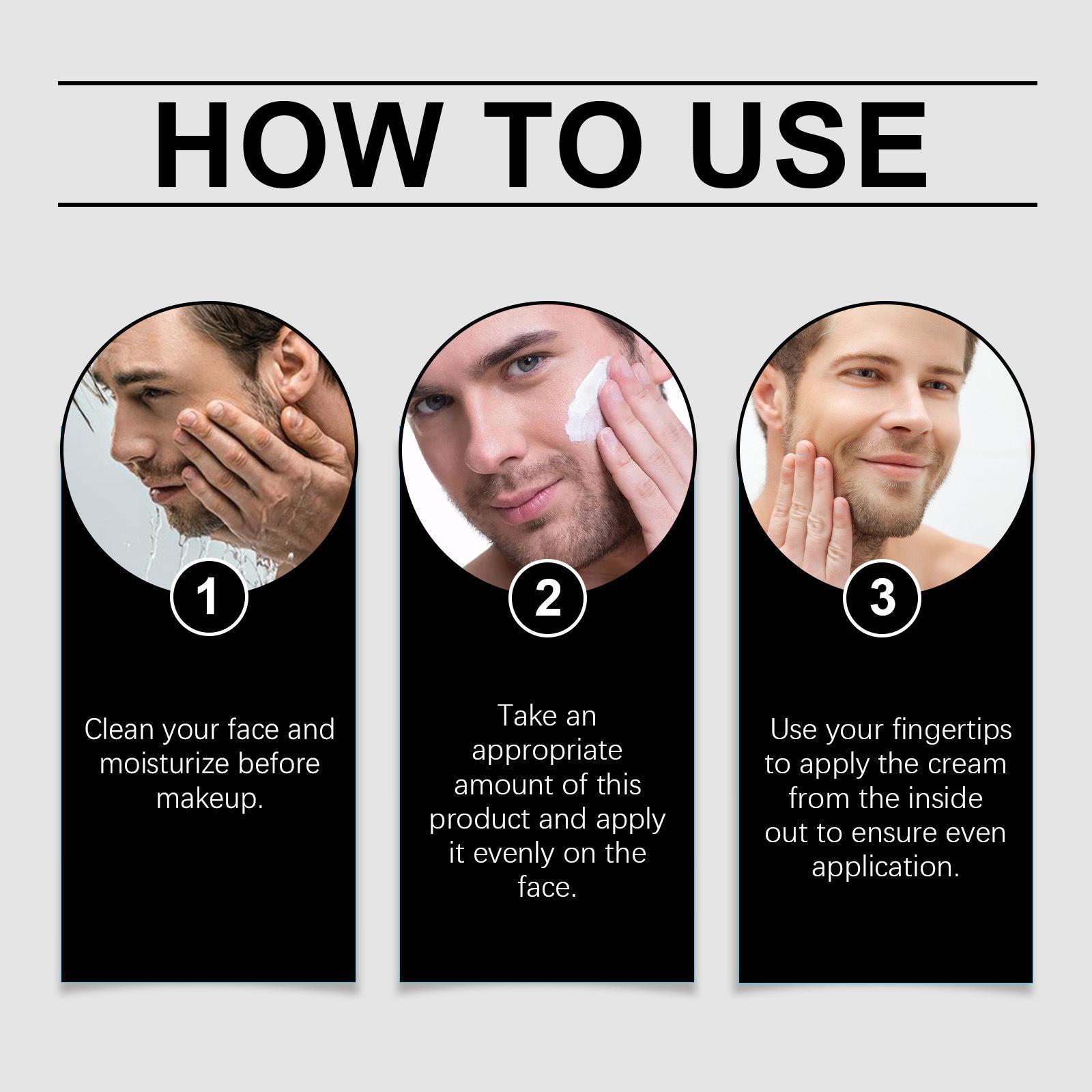 EELHOE Men Makeup Cream Even Skin Tone Oil Control Shrink Pores Moisturizing Face Concealer Matte Waterproof Makeup Base Primer