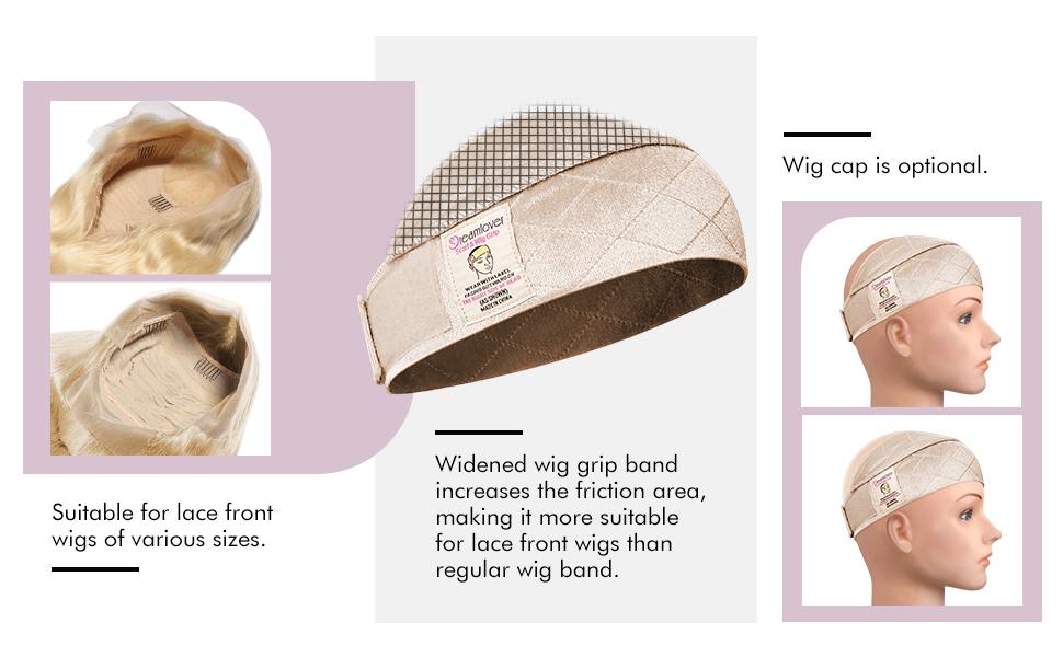 Dreamlover Wig Grip Band for Lace Front Wigs, Adjustable Elastic Wig Grip Headband Wig Band for Women