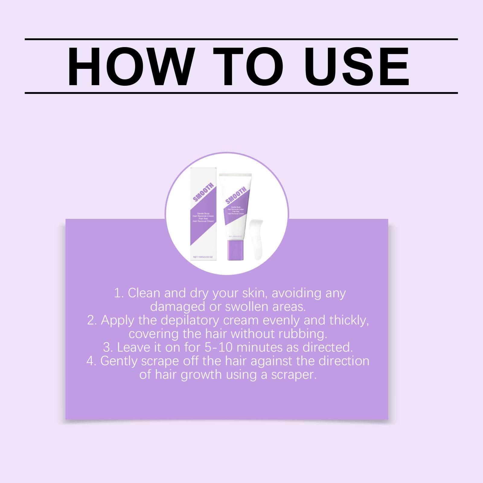 Painless Full Body Hair Removal Kit, Gentle Cleansing and Moisturizing, Fast Hair Removal, Aloe and Hyaluronic Acid, Unisex, Mild Scent