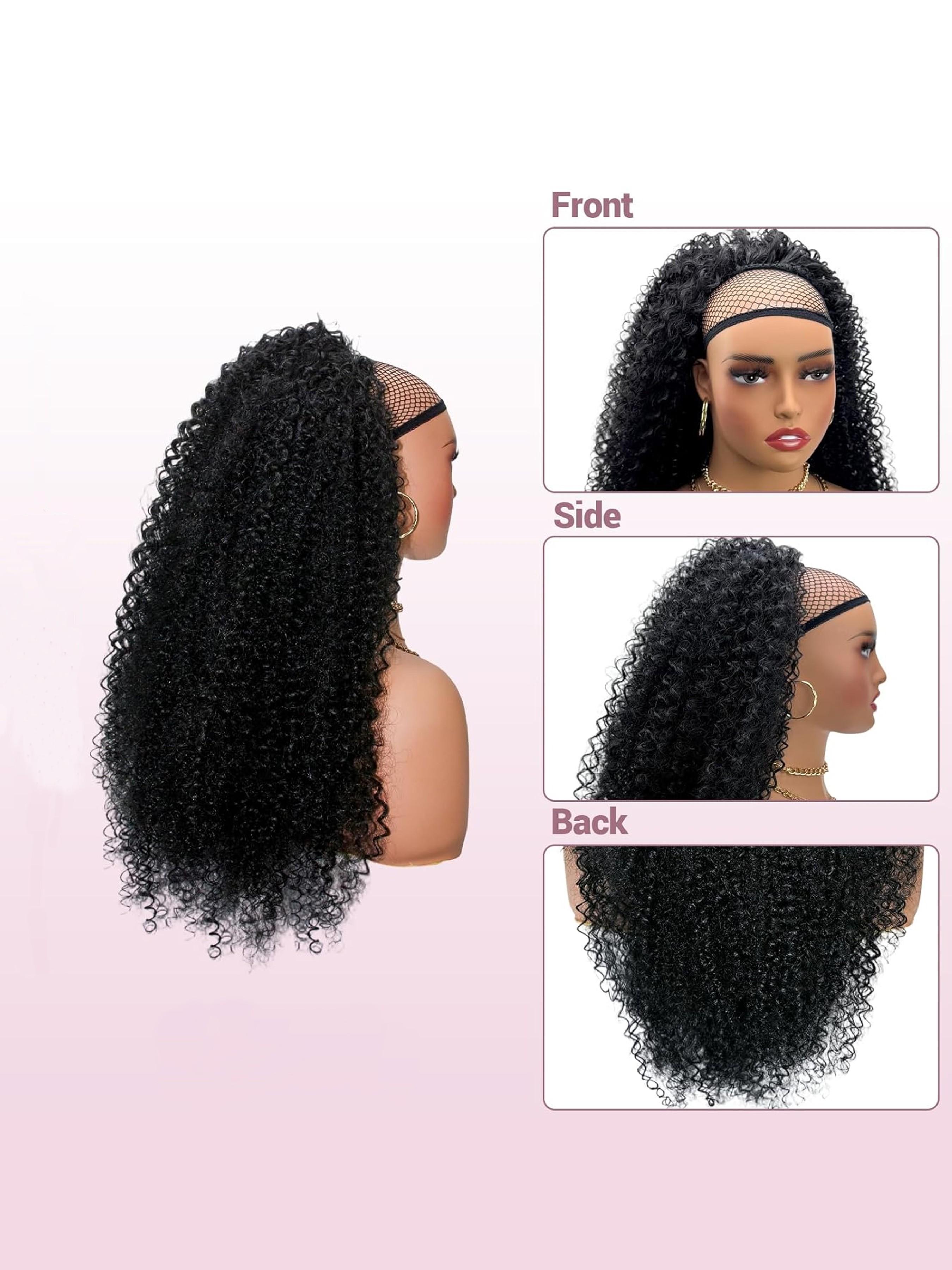 28 Inch Adjustable Drawstring Ponytail for Women, Afro Kinky Curly Ponytail Extension, Deep Curly Synthetic Hair Hairpieces, Daily Use