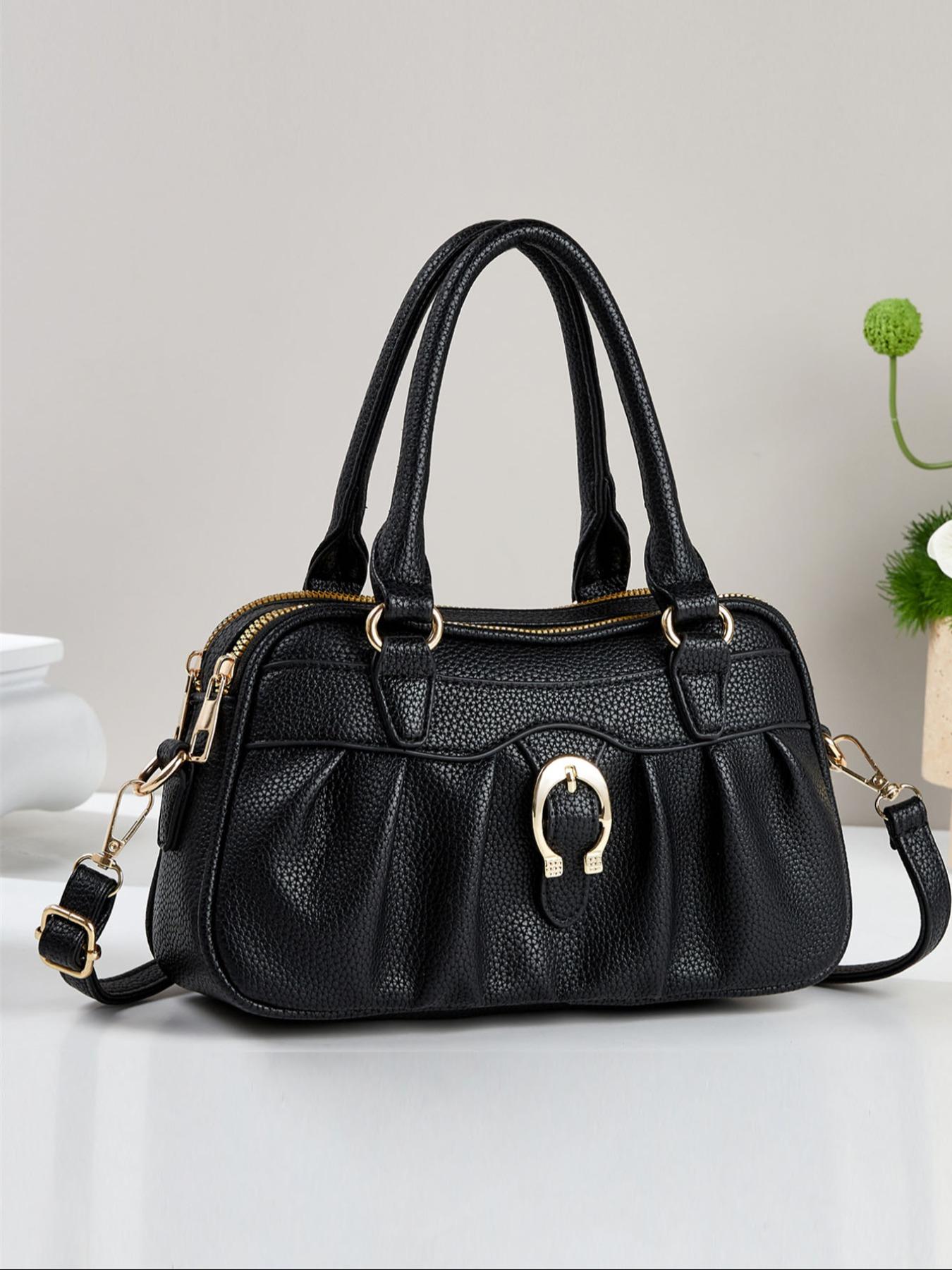 New Simple Women's Handbag Classic Elegant Fashion Durable Easy Carry Versatile Casual All-Seasons Large Capacity Shoulder East West Crossbody Bag, PU Leather Handbag, Casual Shoulder Purse, Casual Bags