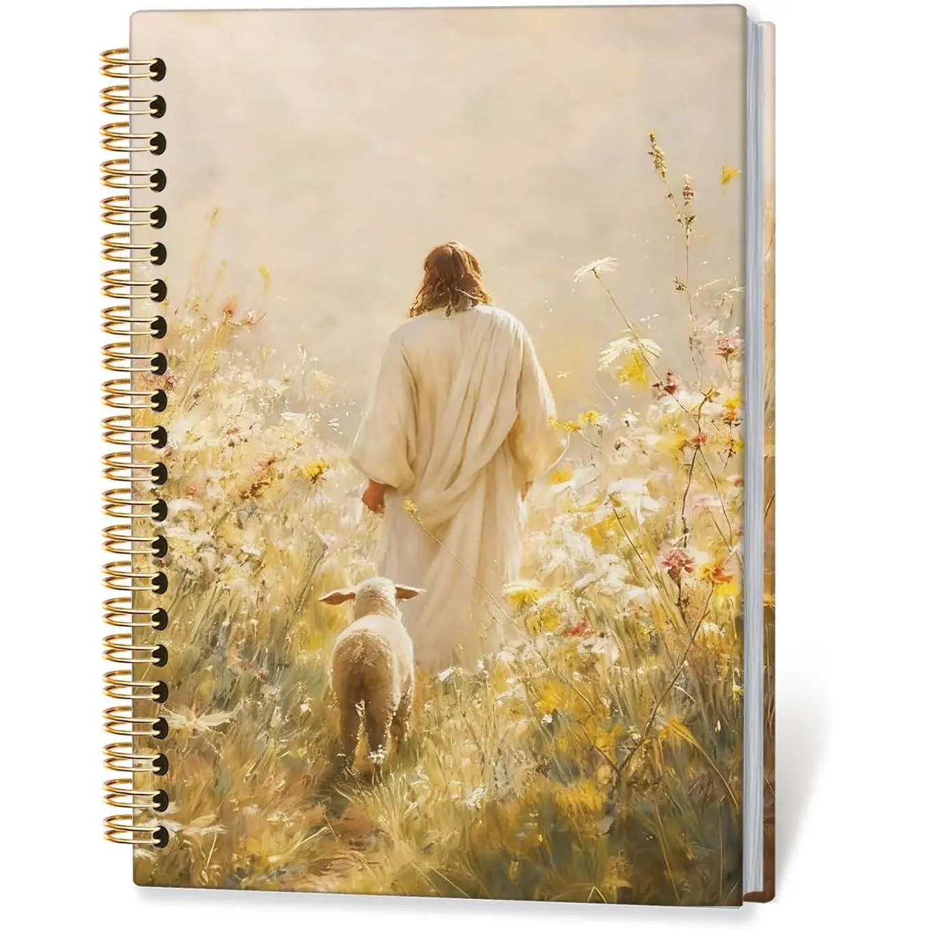 Notebook,Christian Journal,Prayer Journal for Woman, and Lamb Church Notes,Christian Journals for Women,Religious Hardcover Spiral Notebooks 5.5x8.3Inch