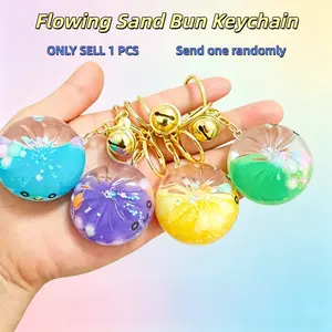 Creative Cartoon Keychain, Sand Doughnut Design, Perfect Gift, Random Color, Ideal for Parties & Back Packs, Unique Accessory